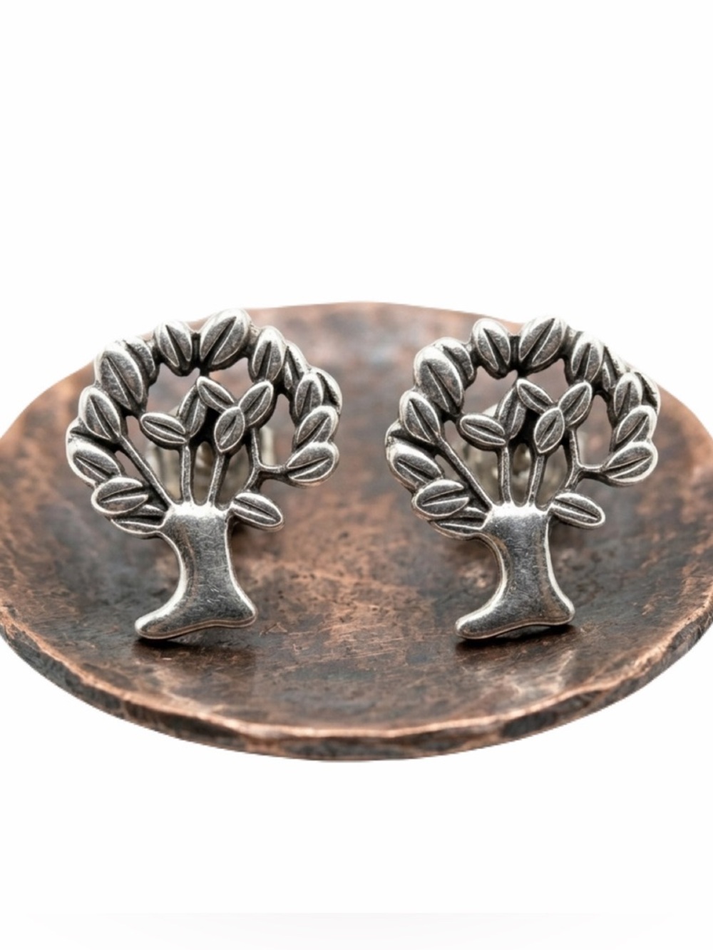 New Bohemian Small Sterling Silver Tree Of Life Stud Earrings